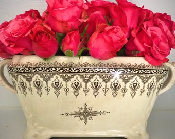 Antique, Handmade, Porcelain, Soup Tureen Centerpiece.  Made in England.