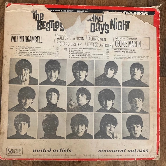 Original, A Hard Days Night, the Beatles, Vinyl Record, Authentic