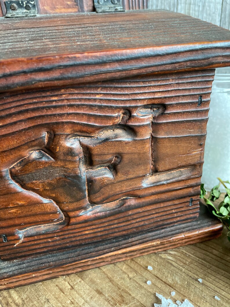 Antique, C.1900. Salt Box, French, Sel, Hospitality Symbol, Handcarved ...