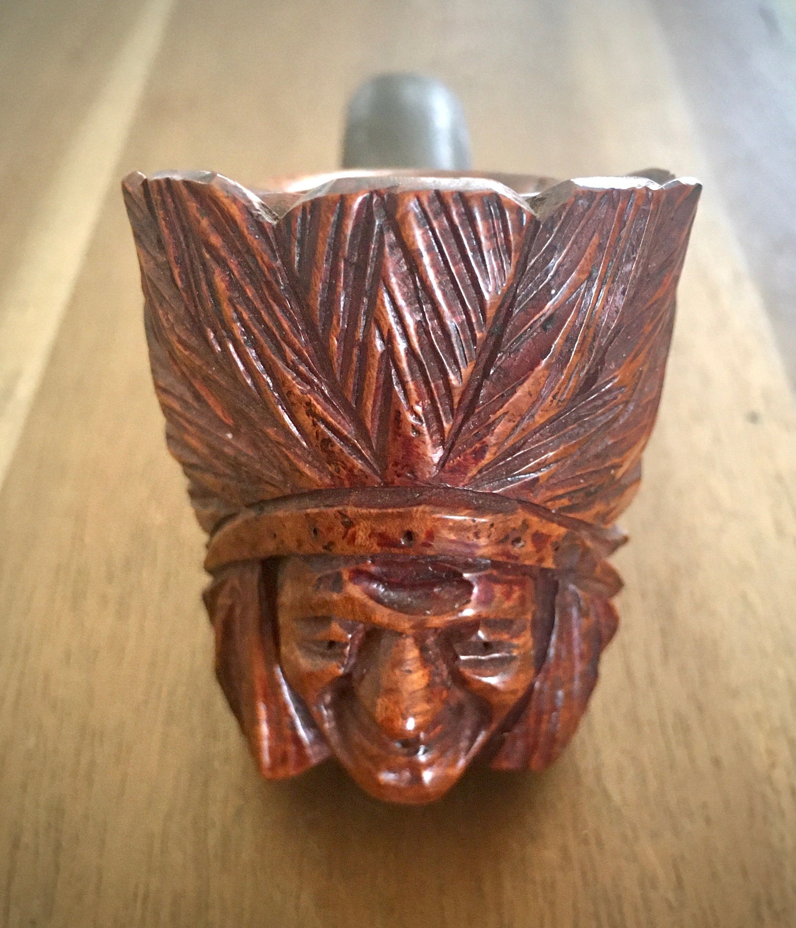 Vintage Indian Chief Handcarved Tobacco Pipe Unsmoked Etsy