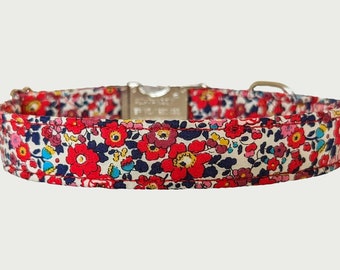 Liberty London Floral Dog Collar - Betsy Ann Red – Adjustable, Strong & Washable