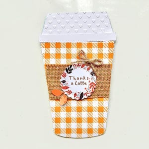 Porte-cartes cadeau tasse à café, Thanks a latte, porte-cartes automne, cartes de Thanksgiving, cadeaux d'amitié, citrouille épicée et tout ce qui est agréable