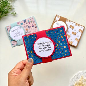 First Day Teacher Gift Card Holder,Back to School Gift Card Holder, Teacher Appreciation Gift,Money Holder Wallet, Holiday Gift Cards