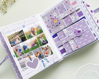 Handcrafted Purple Scrapbook Photo Album: Personalized Memory Book