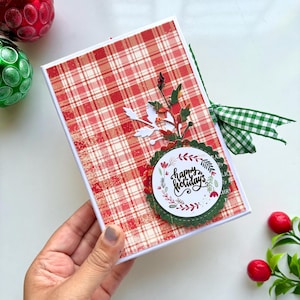 Handmade Christmas Note Pad Holder,Refillable Writing Pad with Pen,Holiday Stocking Stuffer Gift, Winter To-Do List Pad, Desk Organisation