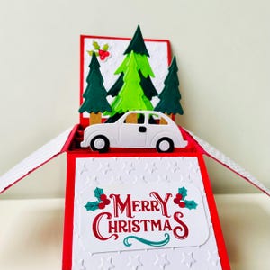 Weihnachtspop-up-Karte, handgemachte 3D-Frohe Weihnachtskarte, Weihnachts-LKW-Urlaubsgrußkarte