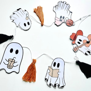Halloween Ghost Garland, Summerween Decor, Garland For Mantel, Ghost Decor, Party Ideas, Spooky Season, Wall Bunting, Halloween Decor