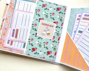Personalized Recipe Scrapbook for Mom: Handmade Floral Family Cookbook, Mother’s Day Gift