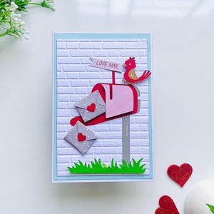 Carte de Saint-Valentin, Carte de joyeuse Saint-Valentin, Cartes de Saint-Valentin, Carte de Saint-Valentin, Lettres d'amour, Carte boîte aux lettres, Coeurs