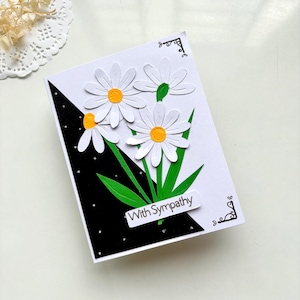 Carte de condoléances Marguerite, Carte de condoléances, Cartes de voeux faites main, Carte de décès, Cartes florales, Désolé pour votre perte, Cadeaux funéraires