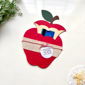 Apple Gift Card Holder, Teacher Gift Card Holder, Gift for Teacher, Teacher Appreciation Gift, Holiday Teacher Gift, Back to School