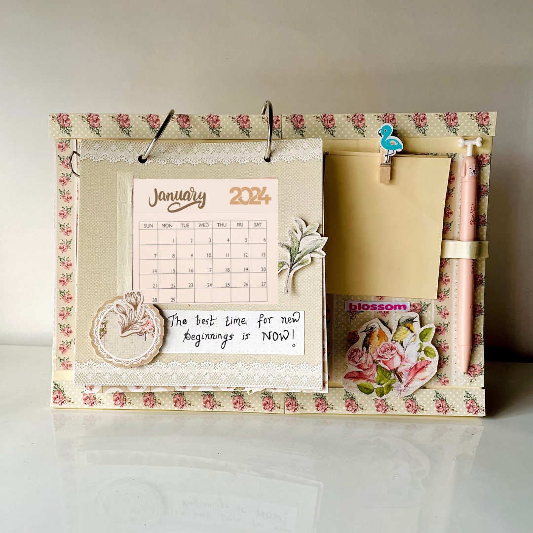 Desk Calendar 2025 Handmade Calendar Personalised Desk Etsy