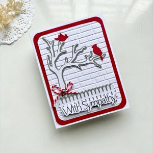 Carte de sympathie cardinale rouge, carte de condoléances, cartes de voeux faites à la main, carte de deuil, désolé pour votre perte, cadeaux de funérailles, condoléances au cardinal