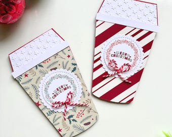 Christmas Coffee Cup Gift Card Holder: Holiday Greetings for Friends, Coworkers & Teachers