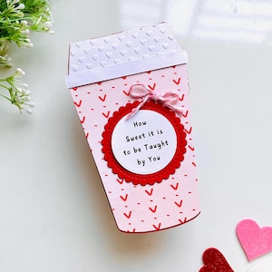 Lehrer Valentinstag Geschenk Kartenhalter, Kaffeetasse Geschenk Kartenhalter, Valentinstag Lehrer Geschenk, wie süß es ist, von dir gelehrt zu werden