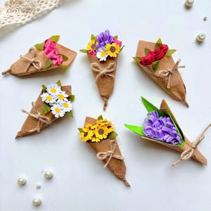Miniatur-Papierblumenstrauß, Streichholzschachtel-Geschenk für Mama, Liebestoken, Hochzeitsbevorzugungen für Gast, Geschenk, Babyparty, Massengeschenke, Manget-Blumen