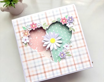 Personalized Floral Scrapbook: Handmade Photo Album, Custom Memory Book