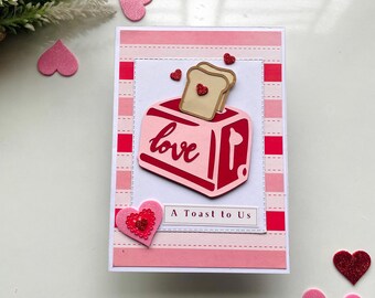 Handgemaakte Valentijnskaart: een toast op ons jubileumkaart voor haar