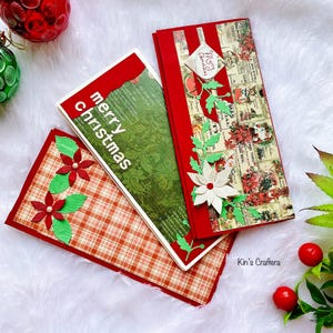 Weihnachtsgeld Umschlag Gutschein Geldhalter Personalisierte Weihnachtsgeld Brieftasche 3er Set Handgemacht