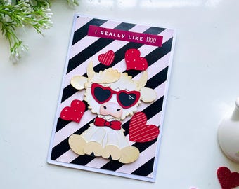 Highland Cow Love Card: jubileumcadeau voor hem of haar