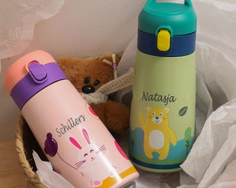 Botellas de agua personalizadas para niños, botella con nombre personalizado, regalos de cumpleaños, regalos de Navidad, artículos escolares, vasos para niños.