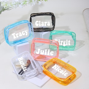 Bridesmaid Bag - Personalized Clear Cosmetic Bag - Makeup Bag - Bridesmaid Gift Ideas - Personalized Gifts - Bridal Party Gift- Cosmetic Bag