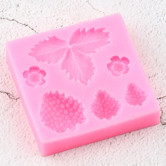 Strawberry Silicone Mould 3D Flower Leaf Fondant Mold DIY Cake Decor Tools Cute 