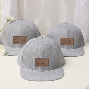 Cappello personalizzato per bambino, bambino, bambino, bambino, adulto, cappello invernale, cappello con toppa in pelle, regalo di Natale, compleanno, papà e io, regalo per bambini