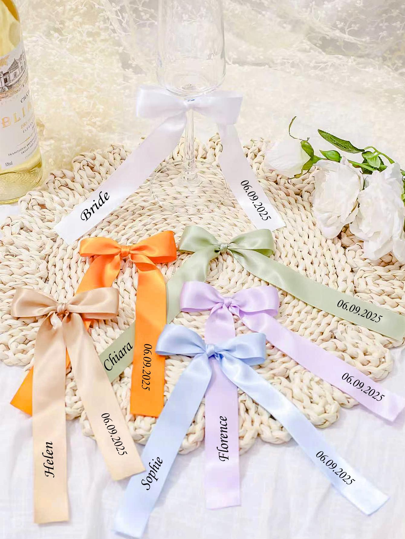 Lot De 100 Nœuds Élastiques En Satin - Déco Cadeau, Bouteille De Parfum/Vin, Bleu Marine