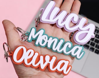 Llavero con nombre personalizado para niños, regalo de Navidad, regalo de Navidad, regalo para cumpleaños o para la vuelta al cole, amigo invisible.