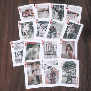 Benutzerdefinierte Hochzeitsspielkarten Hochzeitsgästebuch Alternative Hochzeit Signing Book Verlobungsgeschenk Personalisierte Foto-Hochzeits-Gunst-Pokerkarte