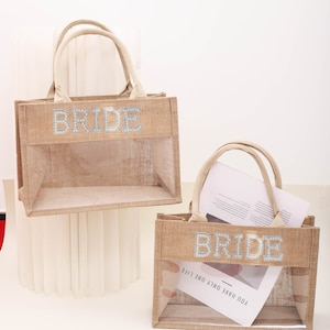 Personalized Tote Gift Bags, Bridesmaid Beach Tote Bag, Bride Beach bag with pearls, Custom Tote Bag for Bride, Bridesmaid Gifts， pearl