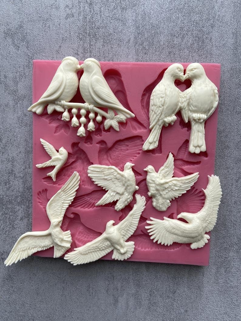 Bird Silicone Epoxy Resin Plaster Mould Cake Mold Fondant Etsy UK