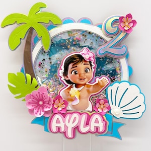Personalized Moana Shaker Cake Topper: Moana's Party Handmade Party Decorations Bild 1