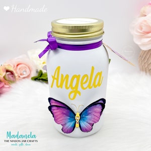 Adult Piggy Bank, Money Jar, Girls Coin Jar, Mason Jar Bank, 32 ounces jar, Personalized Name