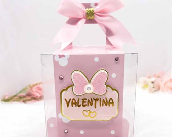 Minnie Maus Gastgeschenk Box: Personalisierte klare Candy Box, Set von sechs