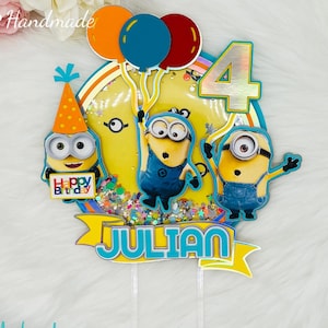 Minions Cake Topper, Despicable Me Topper, Minions Shaker Cake Topper, 3D Minions Cake Decorations, Minions Party Decorations Personalized