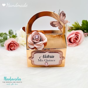 Rose Gold Party Favor Boxes, Butterfly Candy Box For Party Decorations 10 Small Boxes