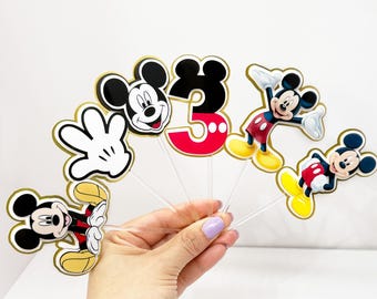 Musse Pigg Muffinsdekorationer, Disney Festdekorationer, Set med 12