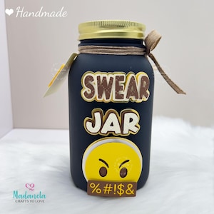 Swear Jar Piggy Bank, F-bomb Swear Jar, Fun Swear Jar, Money Savings Challenge, Mason Jar Bank, Coin Jar 32 Ounces Jar