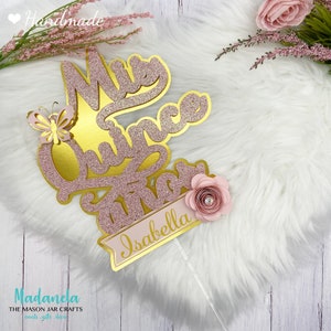 Quinceanera Cake Topper, Personalized Cake Decorations, Mis Quince Party Decorations