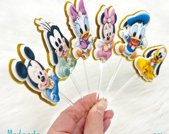 Baby Mickey Mouse And Friends Cupcake Toppers 12 Characters