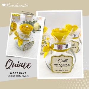 Quinceanera Party Favors, Weddings Favors, Sweet Sixteen Favors, Baby Shower Favors, Personalized Party Favors, 10  jars