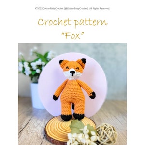Beginner **PATTERN** Amigurumi Fox Crochet Pattern Easy - Cottagecore Crochet Woodland Fox Lovey Fox Plush Fox Plushie Baby Rattle Toy