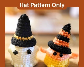 No Sew Crochet Witch Hat Pattern - Quick & Easy Plush Witch Hat Beginner Crochet Pattern - Creepy Spooky Halloween Crochet Decor Monster