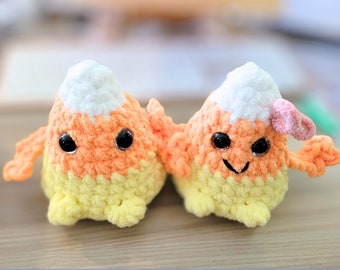 No Sew Candy Corn Crochet Pattern - Halloween Crochet Pattern - Quick and Easy Beginner Friendly Spooky and Cute Fall Amigurumi - Fast