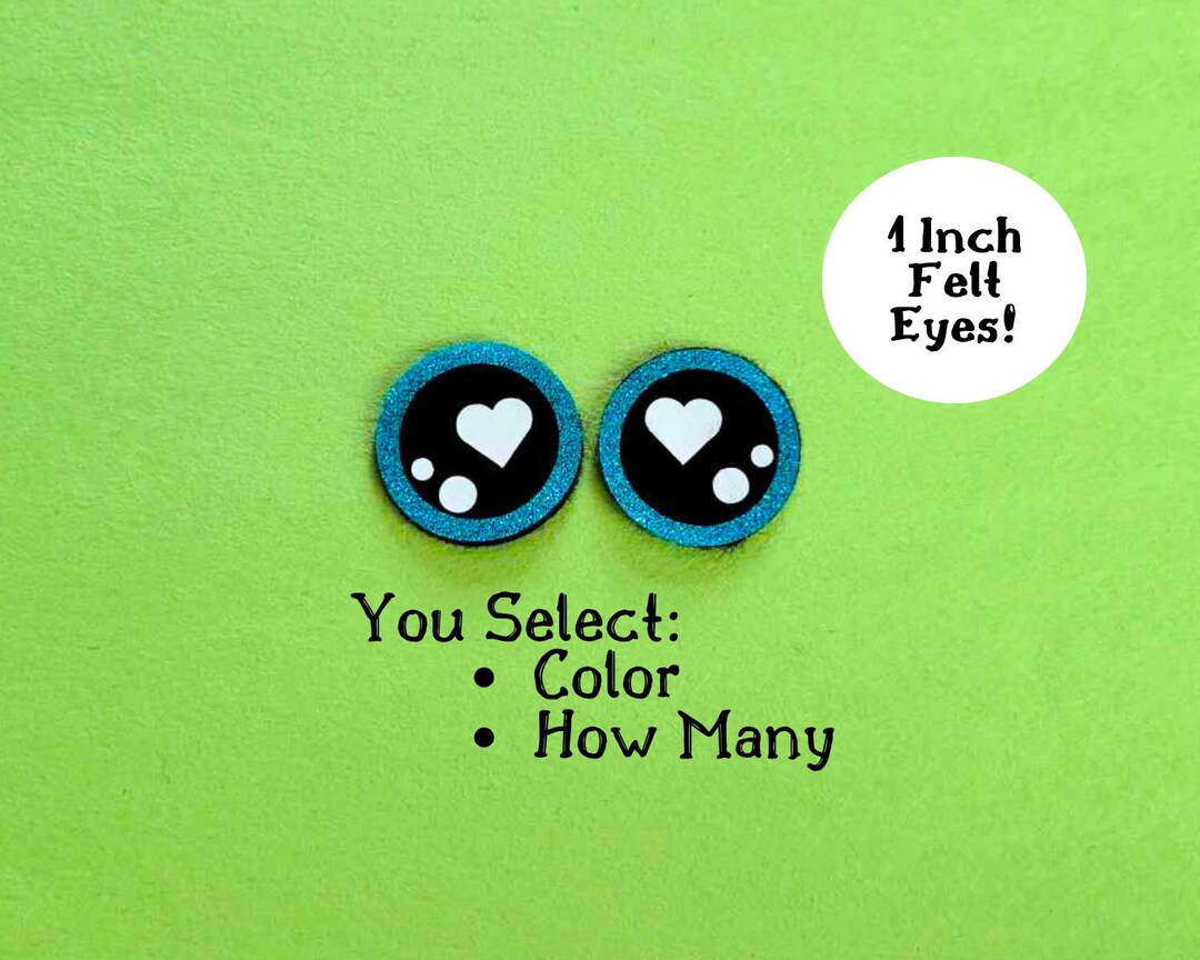 1 Inch Felt Eyes Amigurumi Eyes Glitter Eyes Kawaii Eyes Anime Eyes