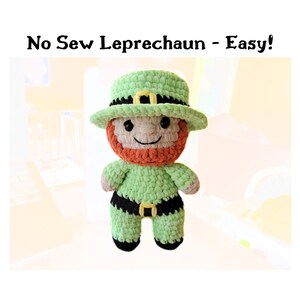 Geen naai kabouter haakpatroon | Amigurumi-pop | Sint Patrick's Day Patty's Paddy's | Kabouterhoed Pot met goud | Ketel pluchen knuffel