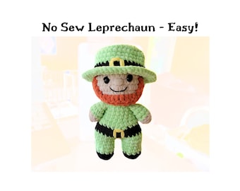 No Sew Leprechaun Crochet Pattern | Amigurumi Doll | Saint Patricks Day Pattys Paddys | Leprechaun Hat Pot of Gold | Cauldron Plush Plushie