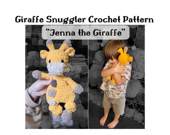 Easy Giraffe Snuggler Crochet Pattern - Giraffe Lovey Safari, Amigurumi Security Blanket, Crochet Giraffe Snuggler, Newborn Lovey Rag Doll